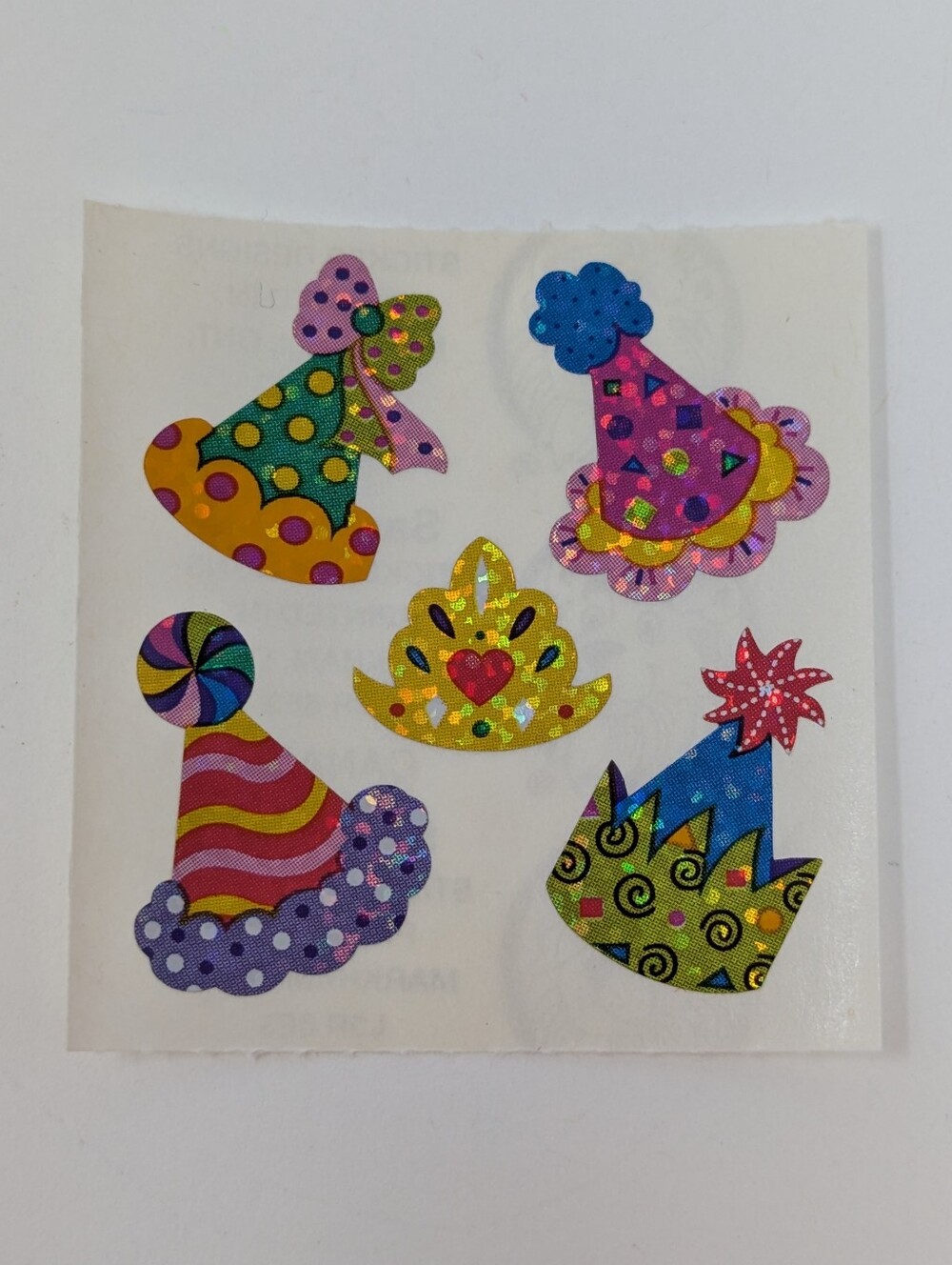 Sandylion Stickers Colourful Party Hats Vintage